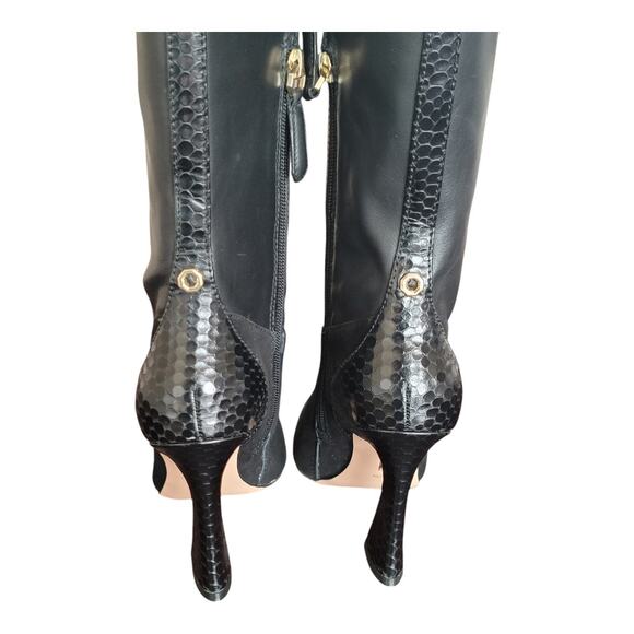 Louise Et Cie Jacobi Mixed Leather Knee High Boots Pointed‎ Toe Women's US 5M - Picture 6 of 10